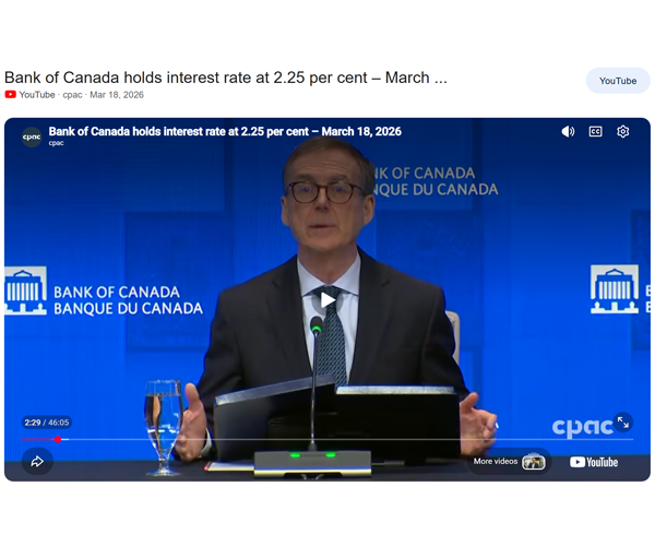 Bank of Canada on the State of the Canadian Economy